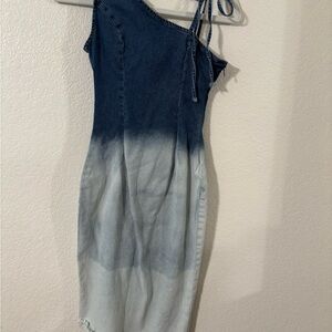 Stylish Denim Ombre Dress
